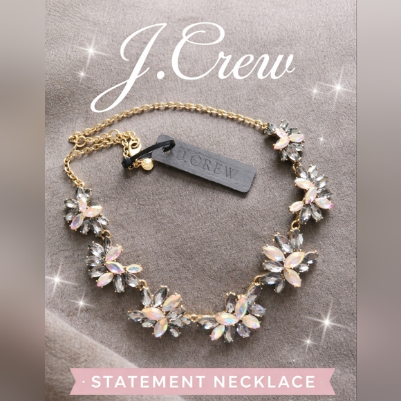 J. Crew Jewelry - J.Crew Iridescent Crystal Floral Statement Necklace – NWT